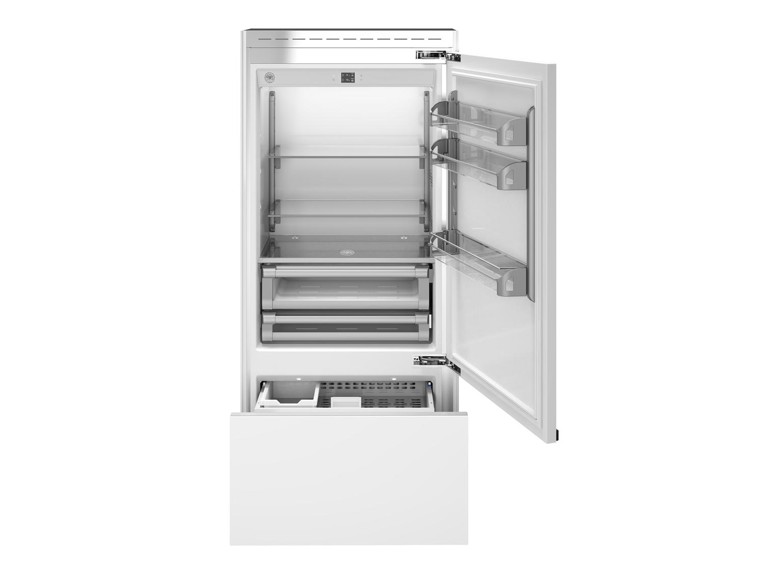 Bertazzoni REF36BMBIPRT 36 Inch Built-In Bottom Mount Refrigerator With Ice Maker, Panel Ready