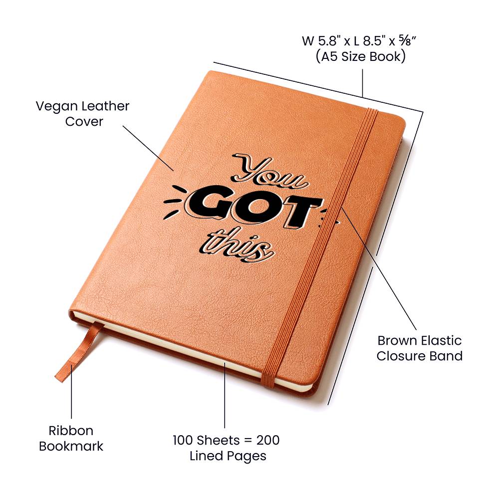 You Got This - Inspirational Leather Journal - Encouragement, Birthday or Christmas Gift