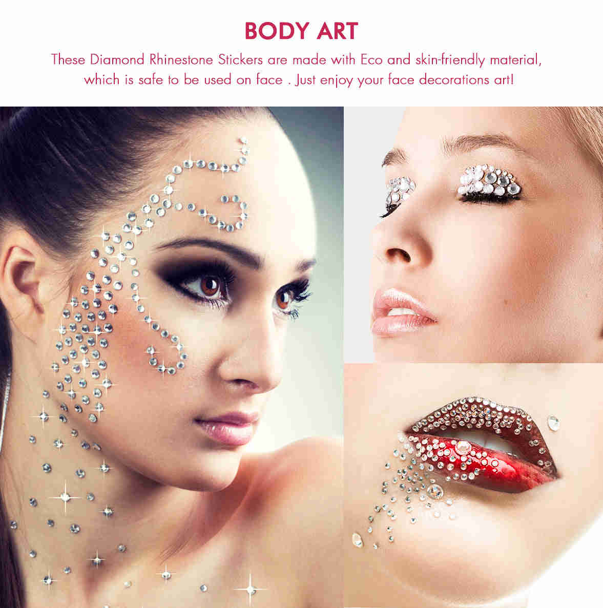 Nicpro Rhinestone Stickers 4125 PCS - Self Adhesive Face Gems for Body, Nail, and Craft Decorations