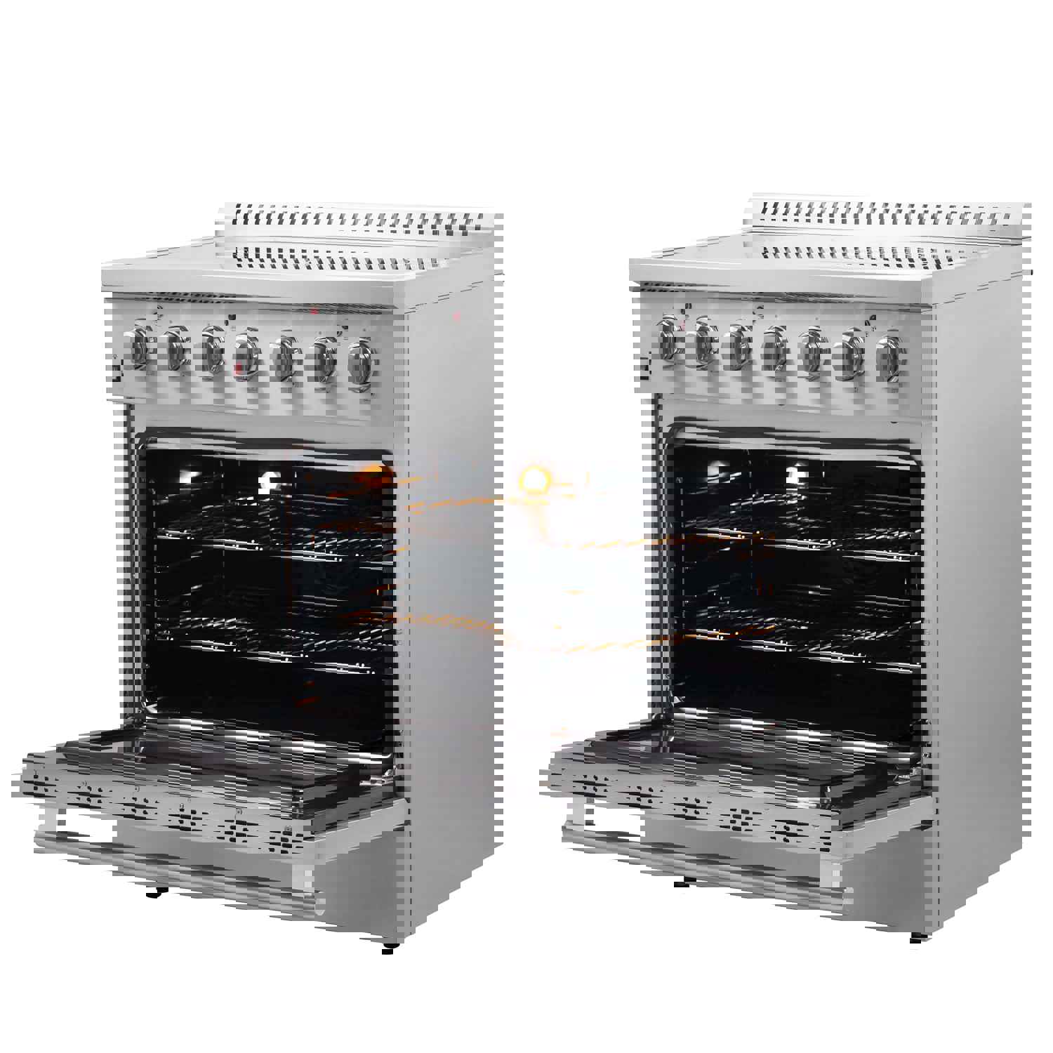 Forno 2-Piece Luxury Appliance Package - 36-Inch Electric Range and Pro-Style Refrigerator & Freezer