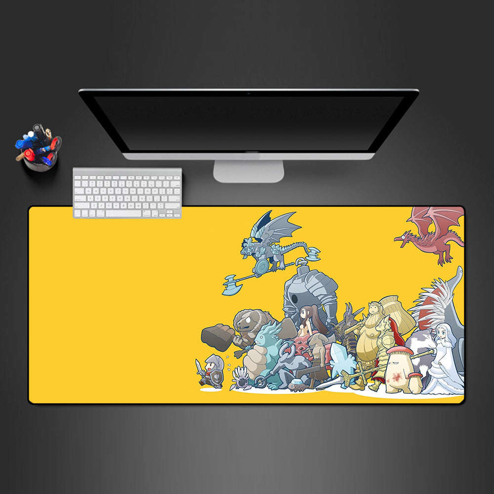 Dark Souls Cartoon Style Gaming Mouse Pad, Large Size Desk Mat for Gamers
