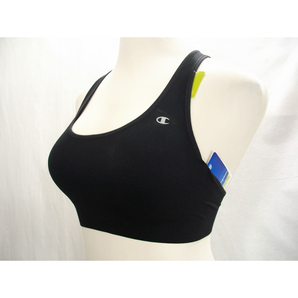 Champion B9504 Absolute Racerback Sports Bra with SmoothTec Band - Large, Black (NWT)