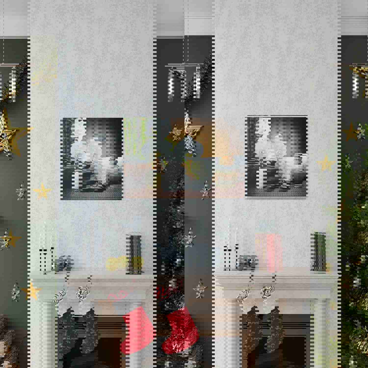 White Orchid and Bamboo Forest Floral Nature Photography Canvas Wall Art