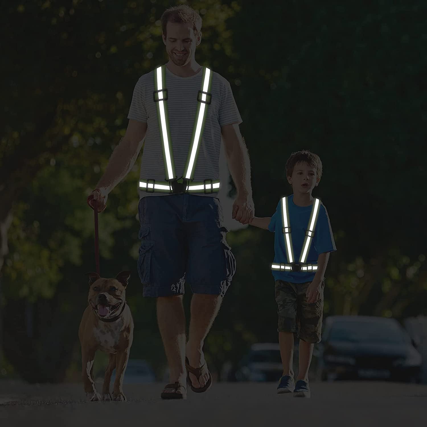 Running Reflective Vest Gear 2Pack - High Visibility Adjustable Safety Vest for Night Outdoor Activities