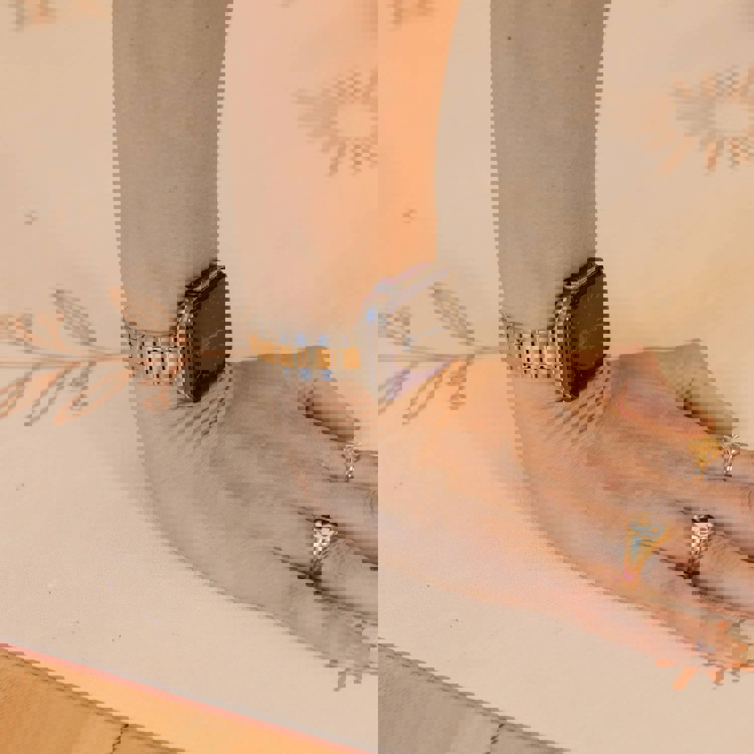 Alco Jewelry Apple Watch Band - Stainless Steel, Water Resistant, 18K Gold-Plated