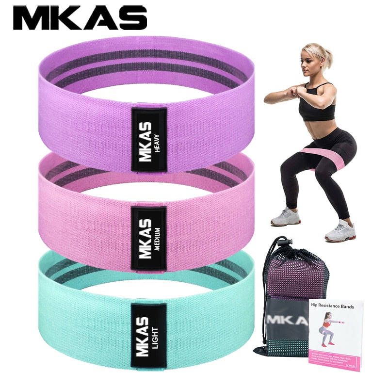 Yoga Resistance Booty Band Home Workout MKAS 3PCS Fitness