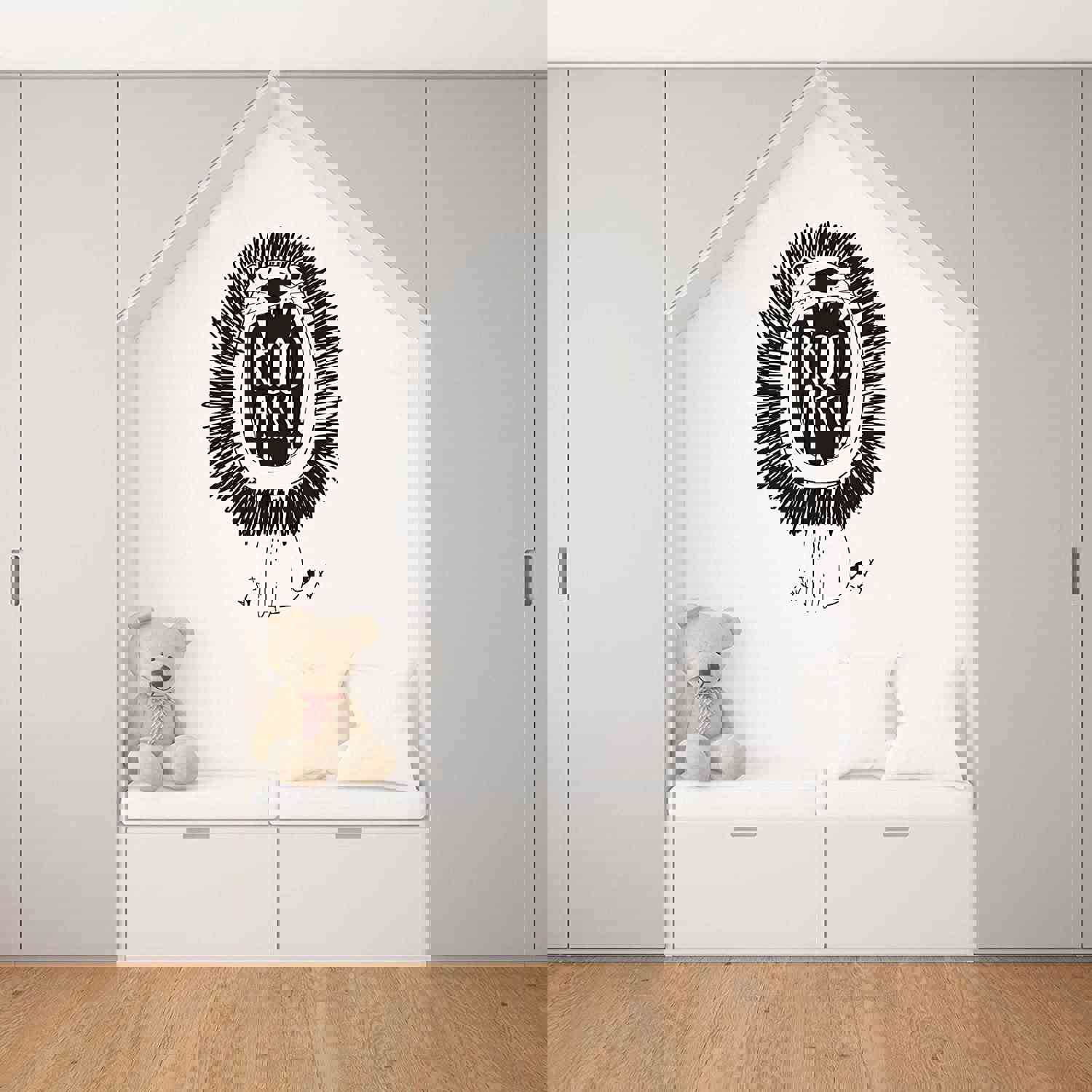 Animal Life Quote Vinyl Wall Sticker Decal - Roar Lion Motivation Quote