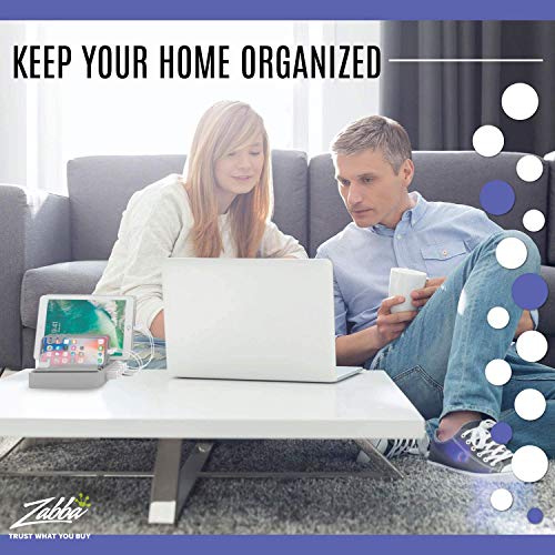 Hercules Tuff 6-Port USB Fast Charging Station with 6 Mixed Cables for Phones & Tablets, Silver