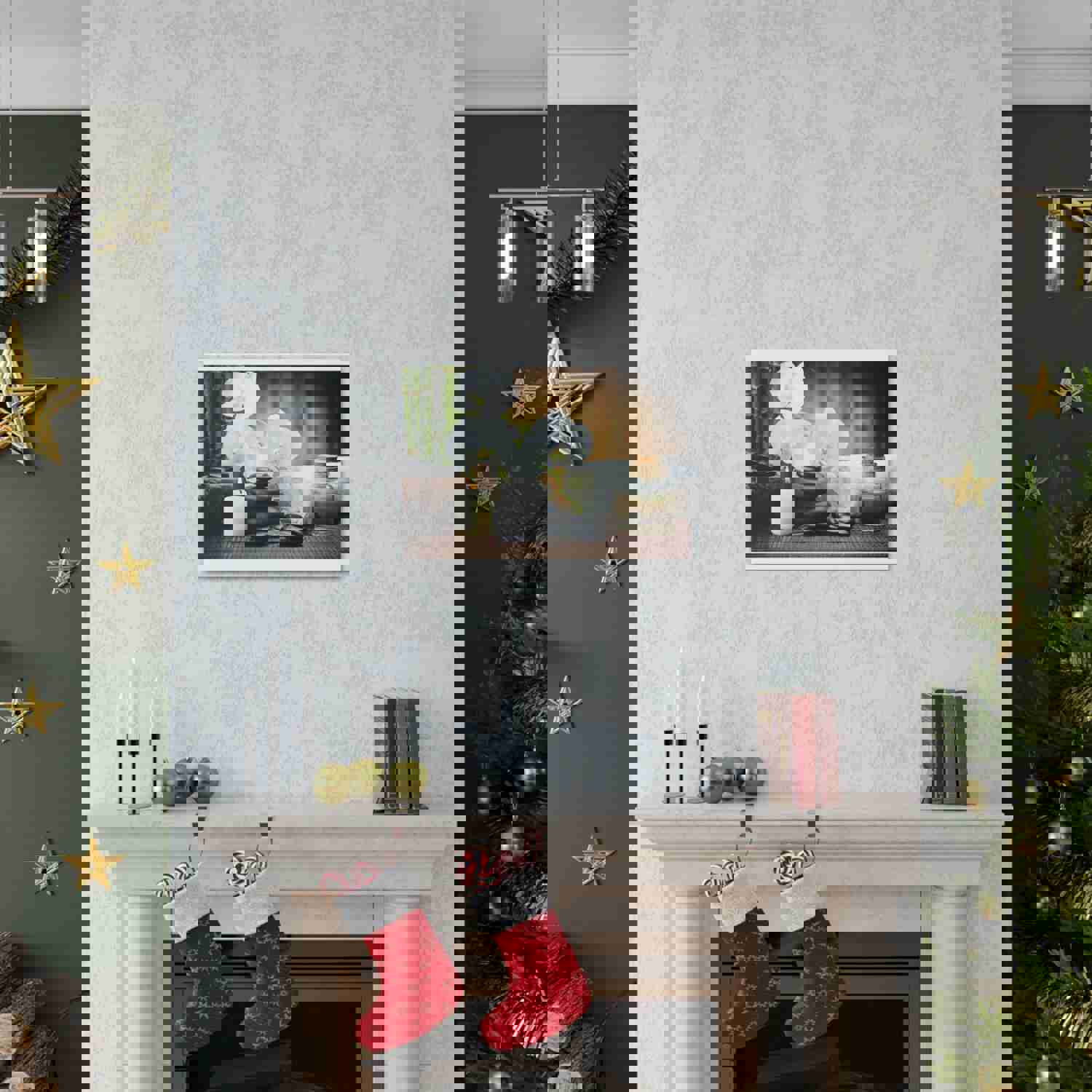 White Orchid and Bamboo Forest Floral Nature Photography Canvas Wall Art