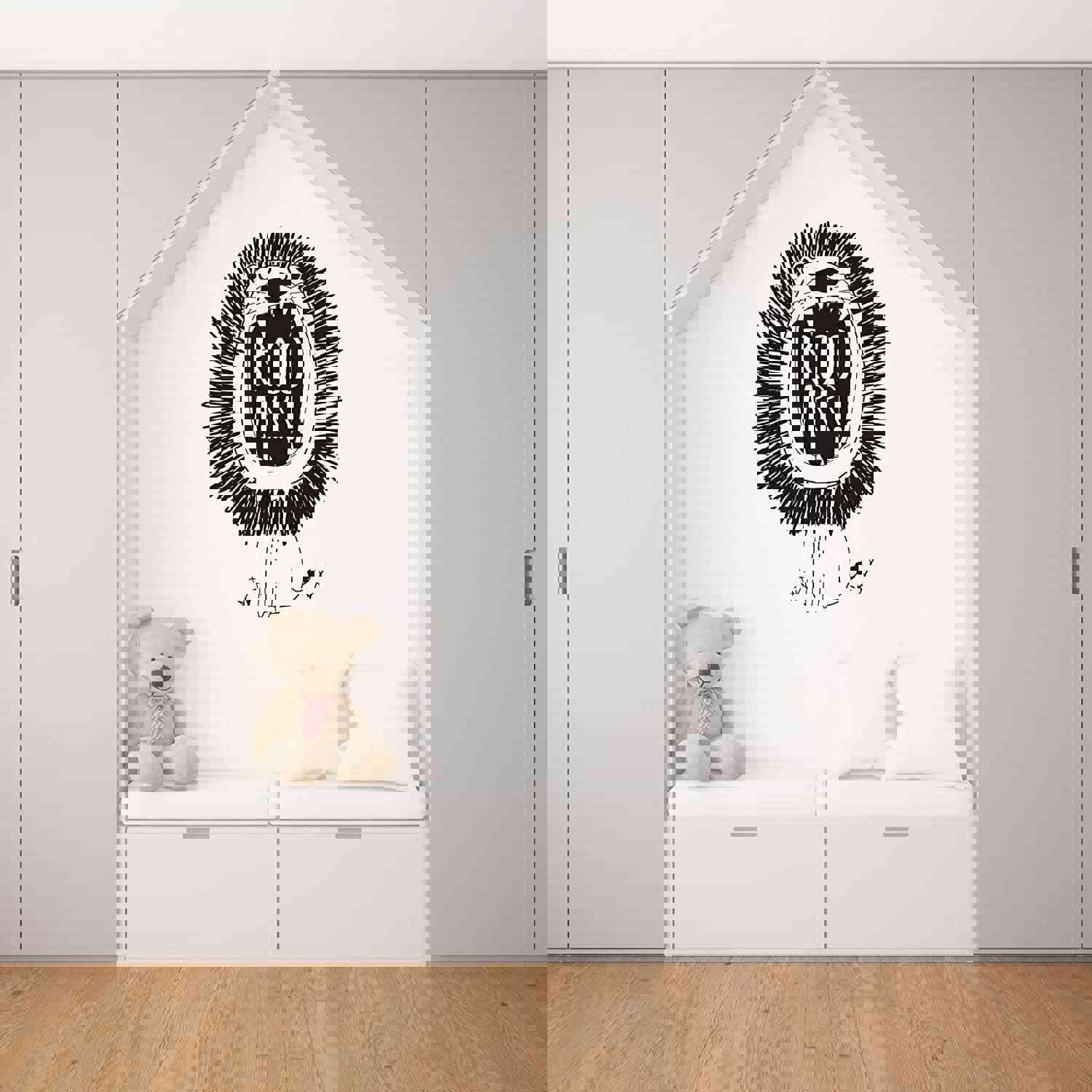 Animal Life Quote Vinyl Wall Sticker Decal - Roar Lion Motivation Quote