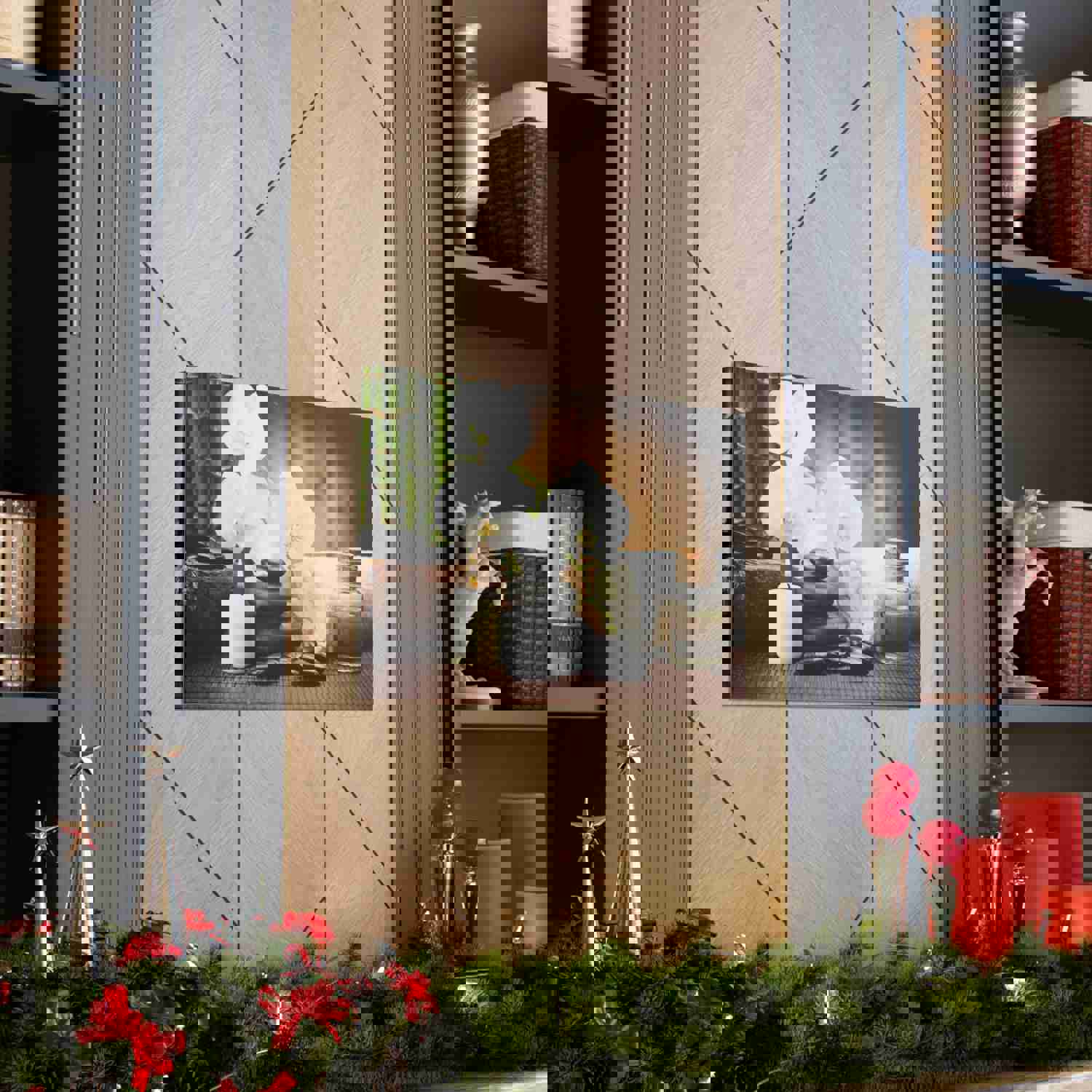 White Orchid and Bamboo Forest Floral Nature Photography Canvas Wall Art