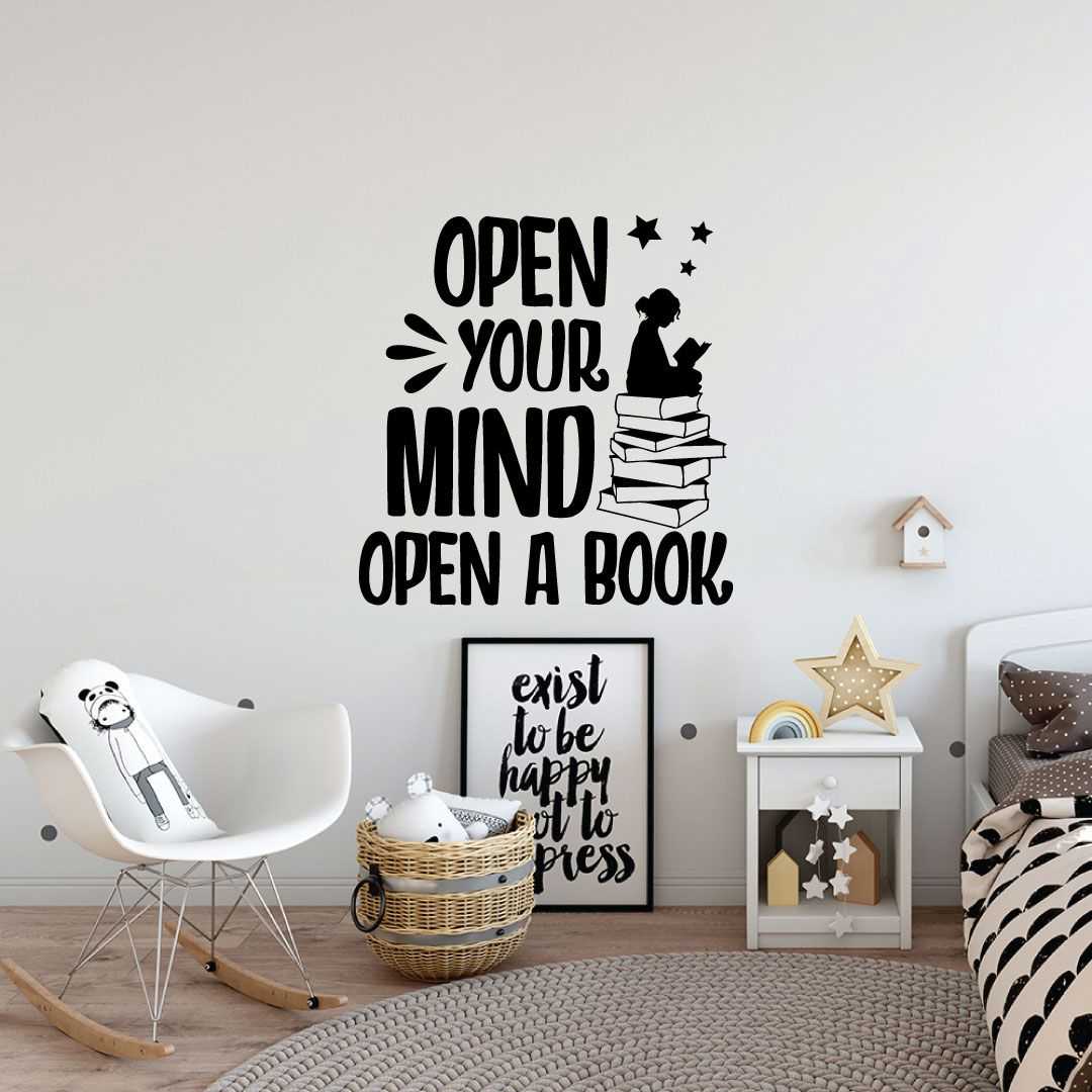 Inspirational Quote Vinyl Wall Sticker Decal - Open Your Mind