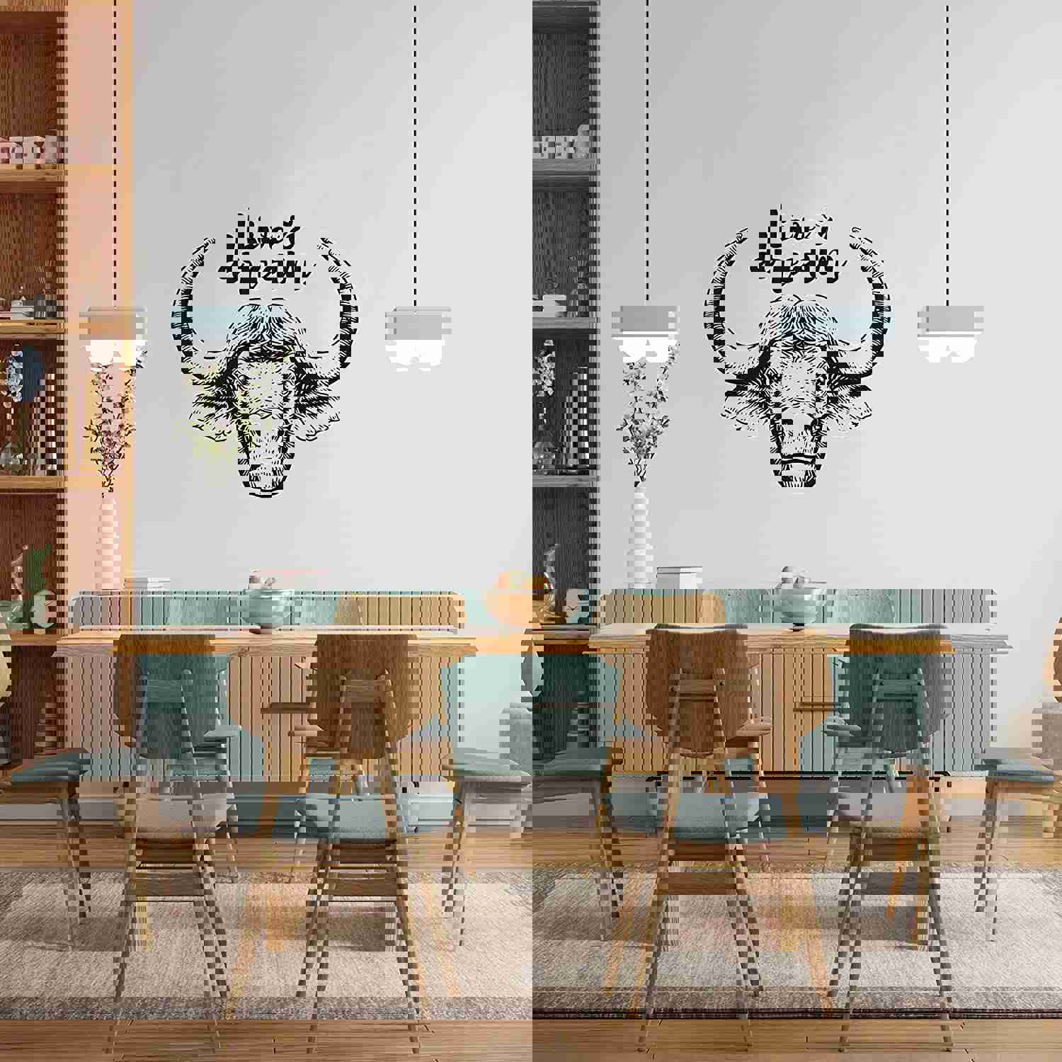 Animal Life Quote Vinyl Wall Sticker Decal - Live Dream Buffalo Motivation Quote