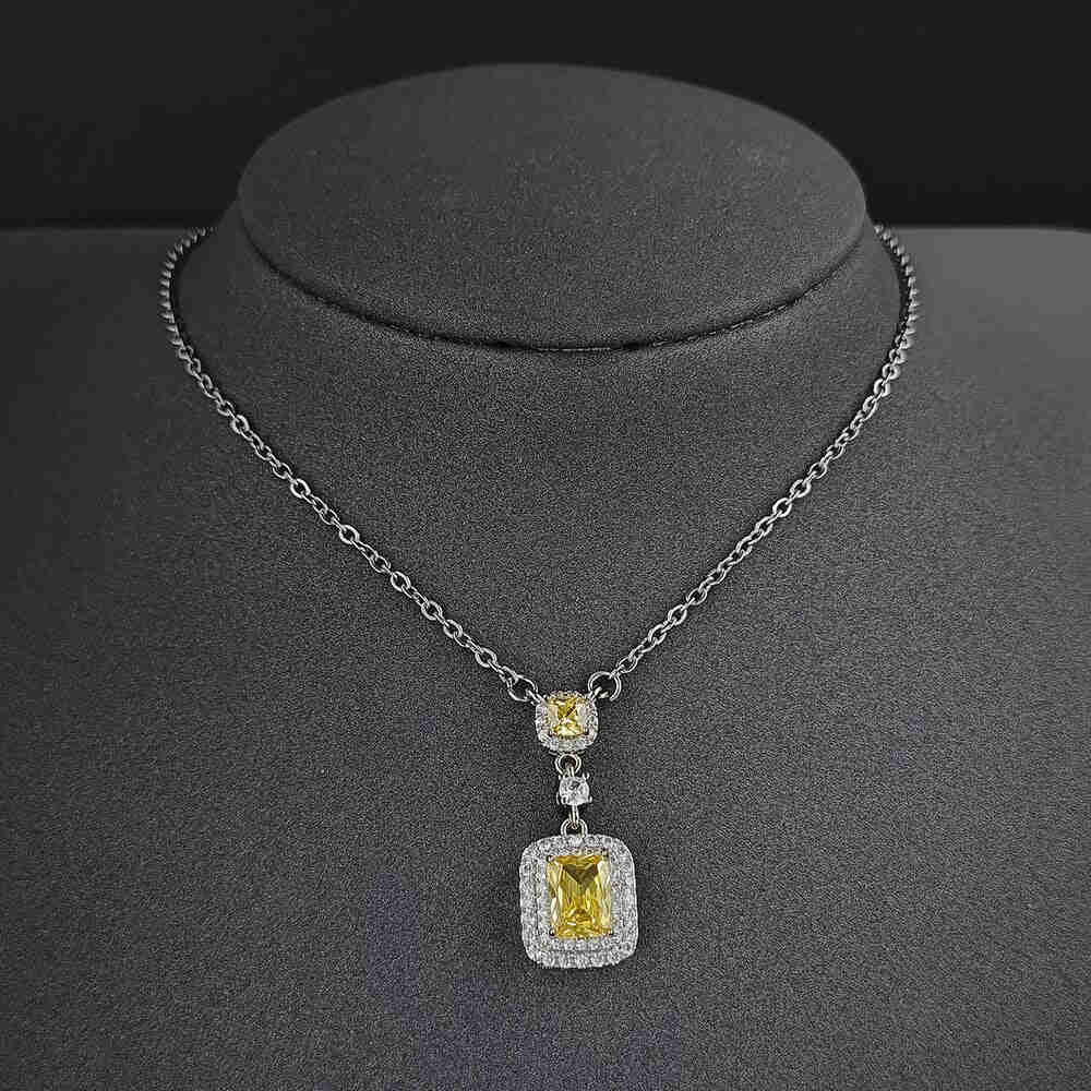 2pcs Pack Yellow Silver Bride Jewelry Engagement Wedding Bridal Ring Set for Women