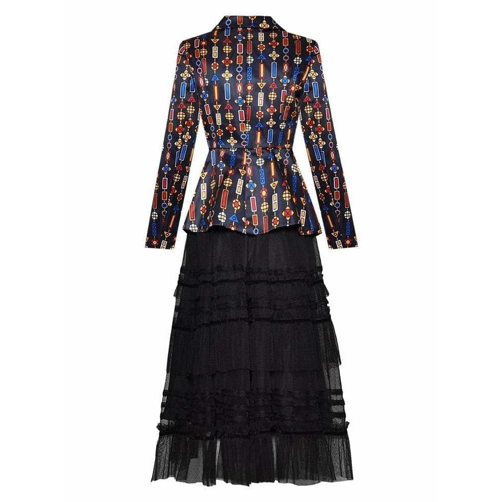 Fashion Long Sleeve Mesh Dress