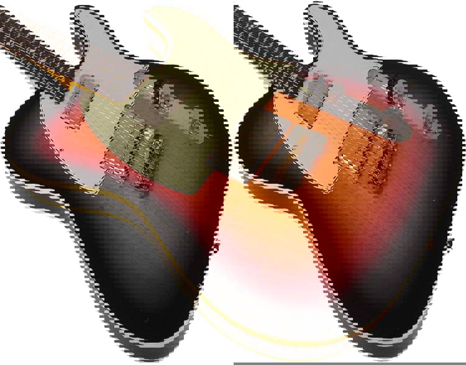 Nash T-2HB Guitar, Double Bound, 3 Tone Sunburst, Light Aging