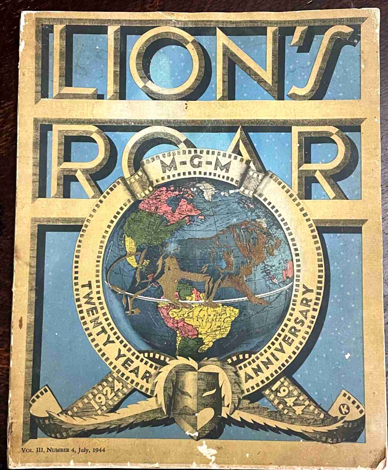 LIONS ROAR MAGAZINE MGM, July 1944, Vol 3 - HOLLYWOOD GOLDEN AGE VINTAGE CINEMA