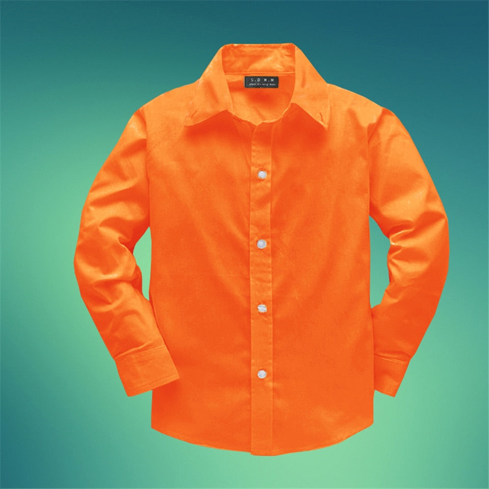 Spring & Autumn Pure Cotton Shirt for Boys - Casual Long Sleeve Baby Shirt