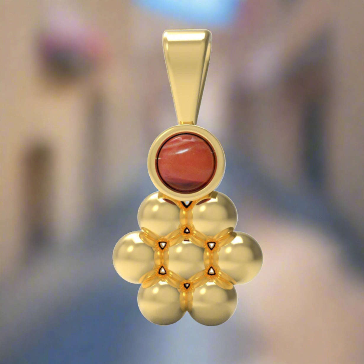 Domitia Pendant - Ancient Roman Inspired Jewelry with Cabochon Gemstone