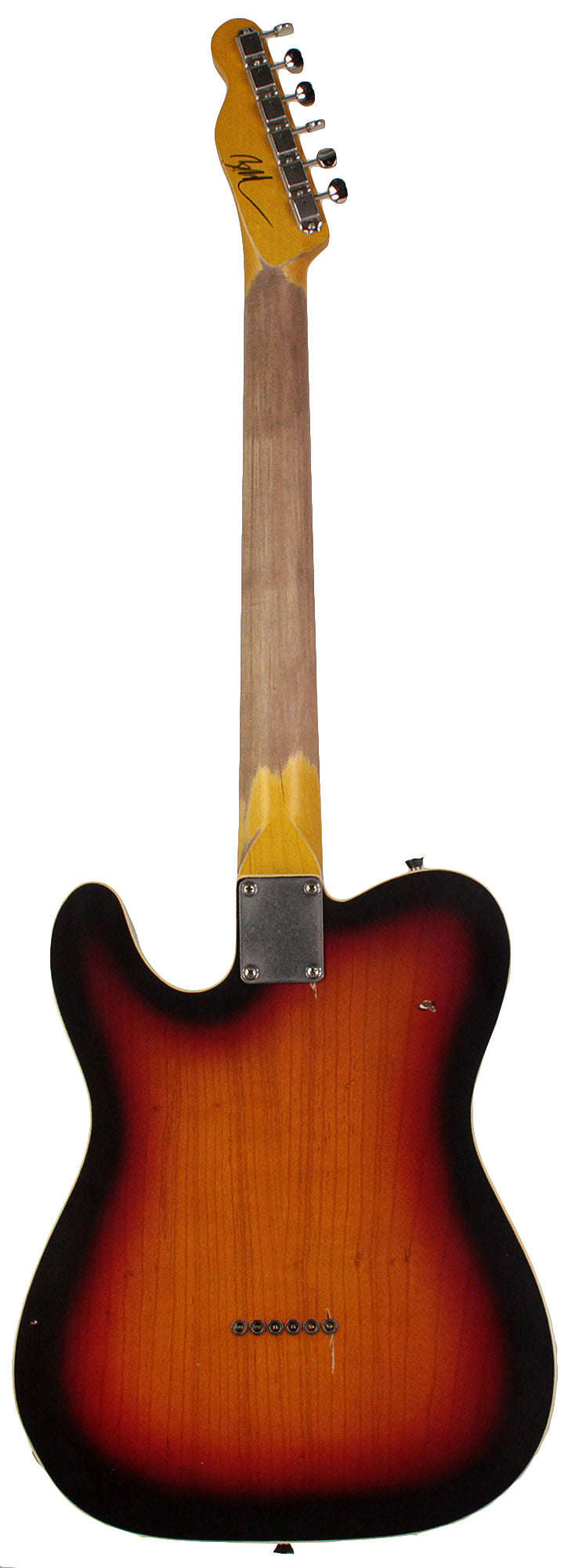 Nash T-2HB Guitar, Double Bound, 3 Tone Sunburst, Light Aging