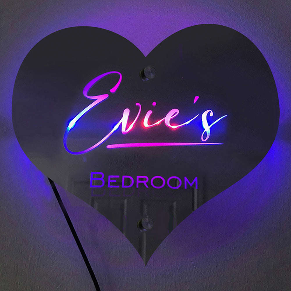 Custom Name Heart-shaped Marquee Mirror Light for Wall Art - Personalized LED Gift