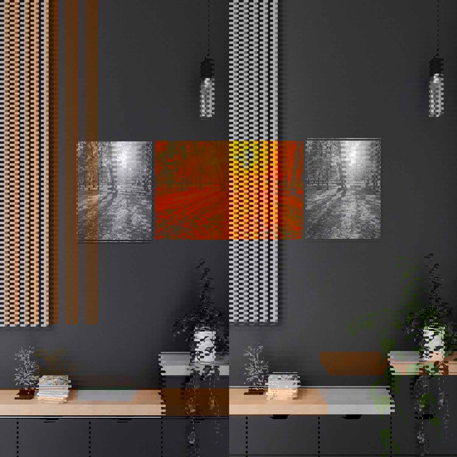 Sunrise Autumn Park Nature Wilderness Photography Canvas Wall Art for Home Decor