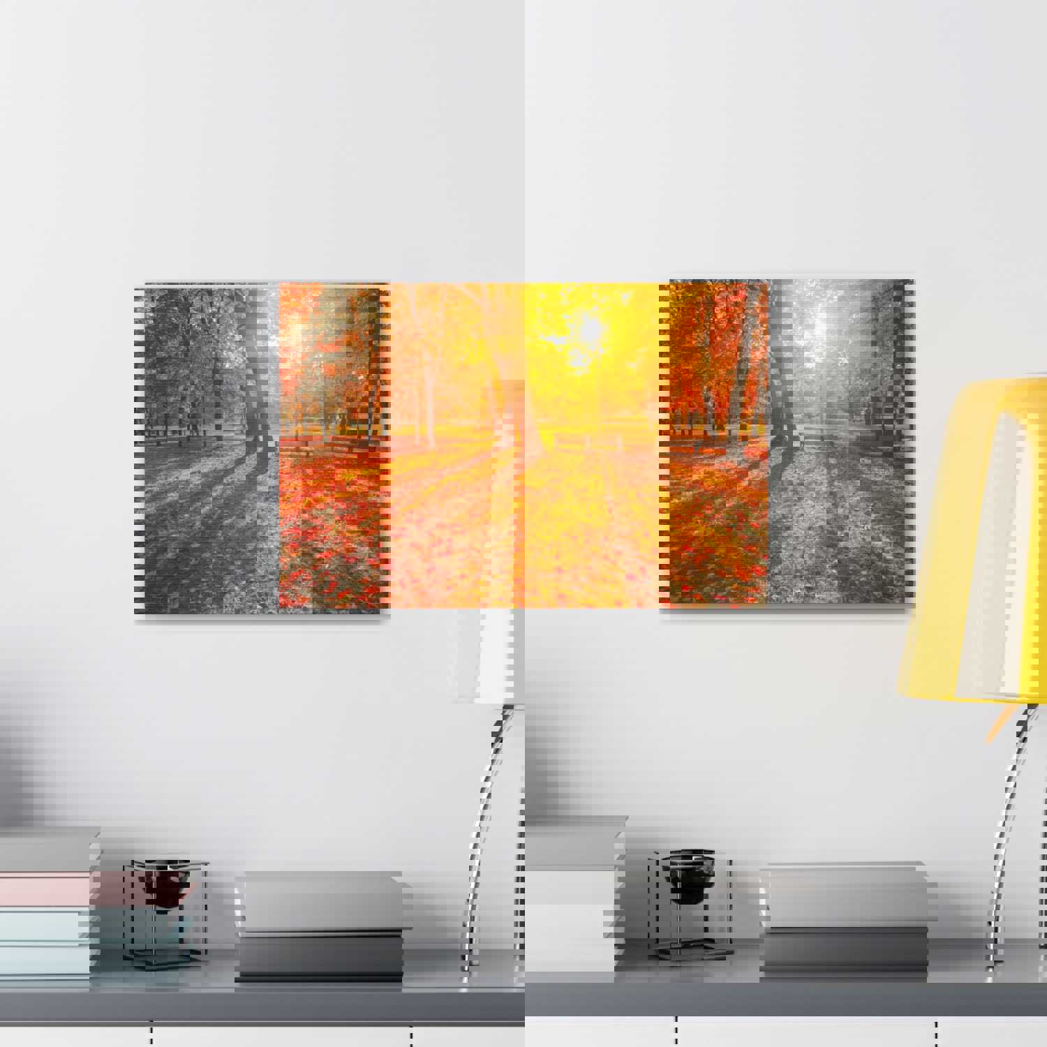 Sunrise Autumn Park Nature Wilderness Photography Canvas Wall Art for Home Decor