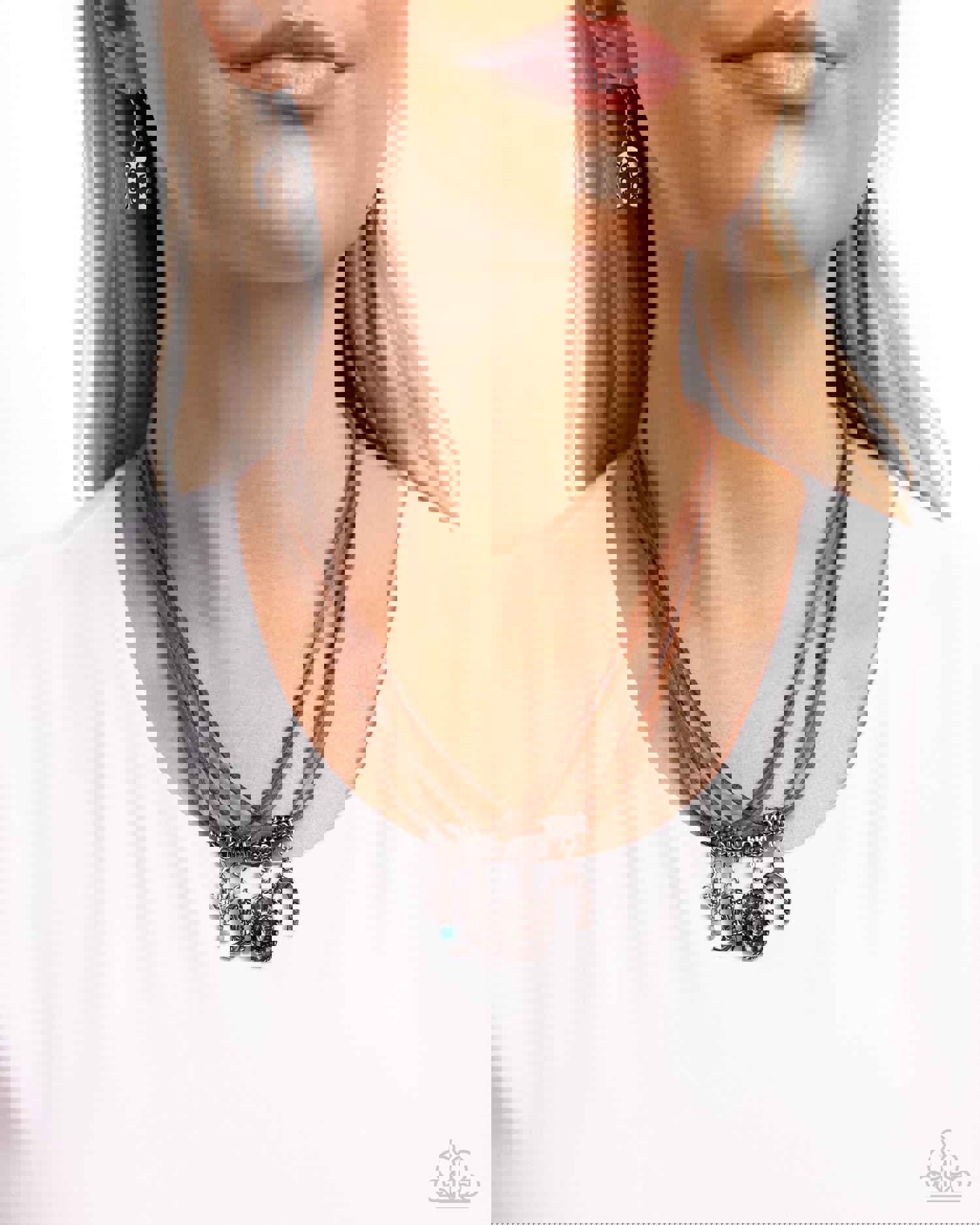 Southern Beauty - Brown Suede Necklace with Western Charms