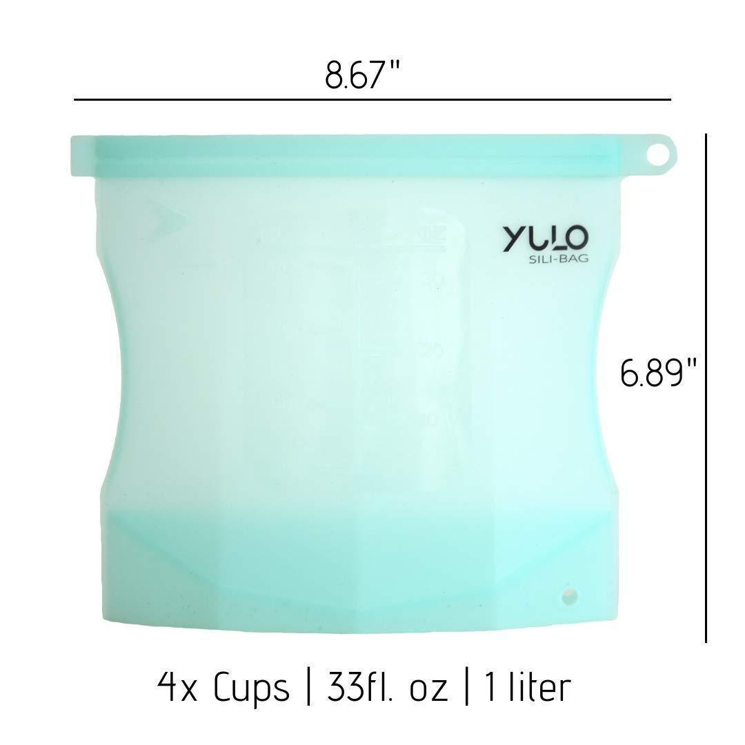 Yulo Sili-Bags Reusable Silicone Food Storage Bags (5 Pack) - Eco-Friendly & Airtight
