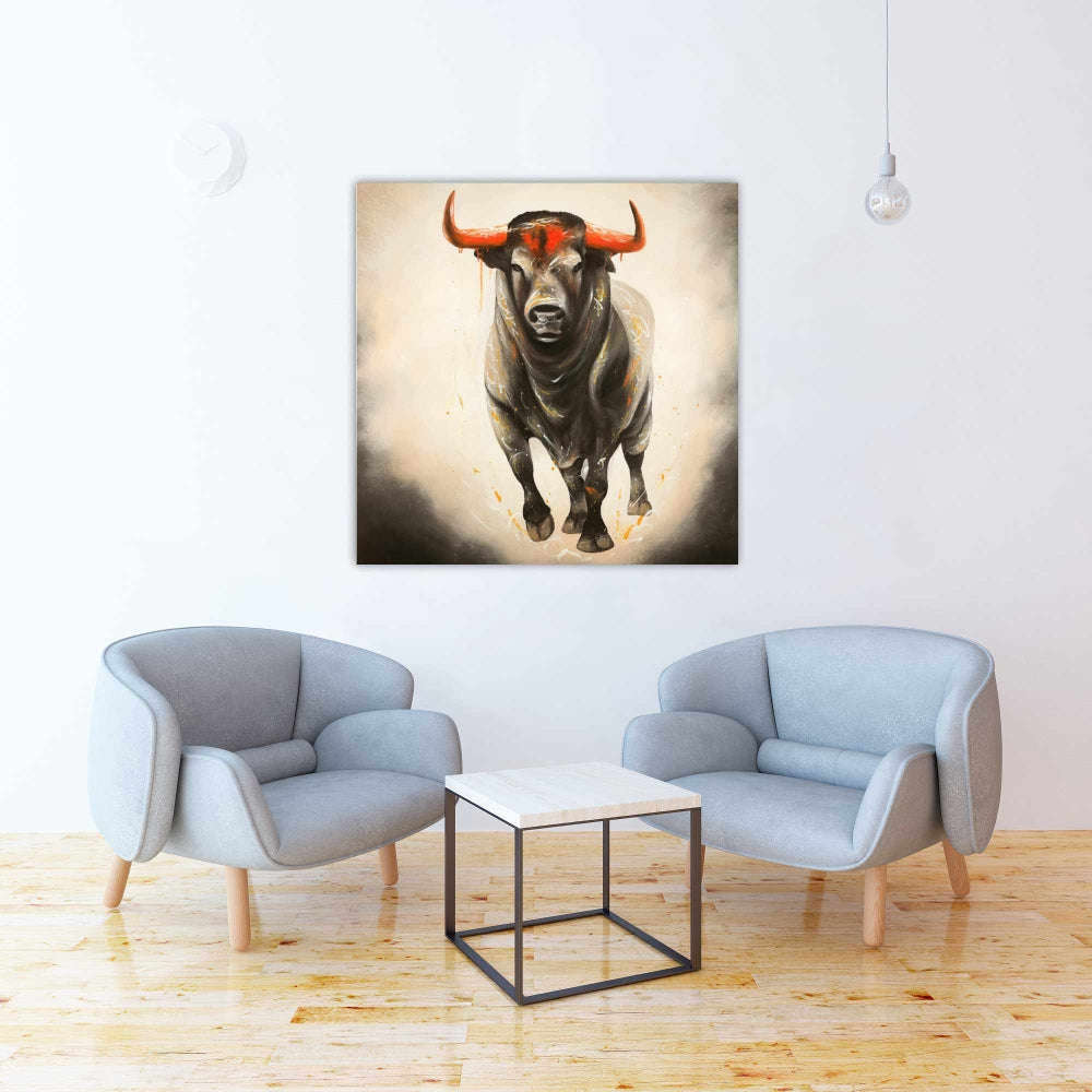 Fierce Bull - Fine Art Gallery Wrapped Canvas 24x36