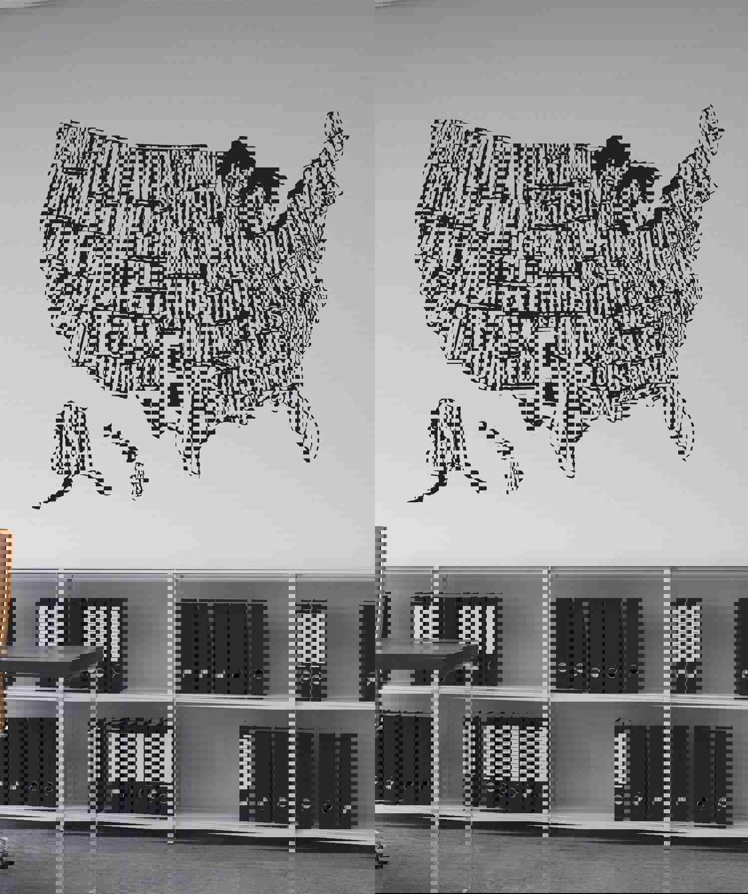 United States of America Map Vinyl Wall Decal Sticker - Removable & Easy to Apply