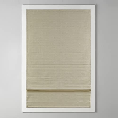 Madison Park Como Taupe Cordless Roman Shades - Room Darkening, Thermal Insulated Window Treatment