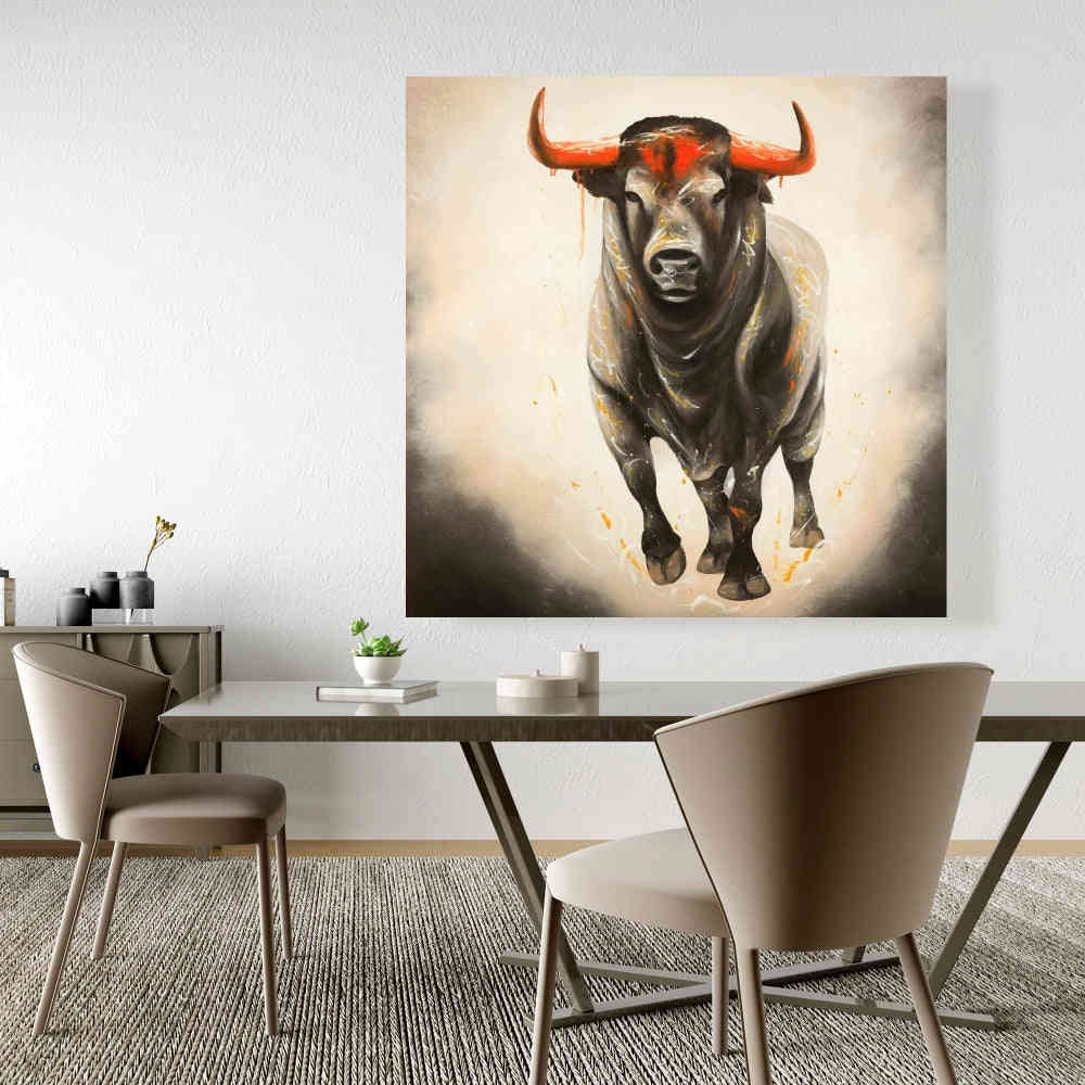 Fierce Bull - Fine Art Gallery Wrapped Canvas 24x36