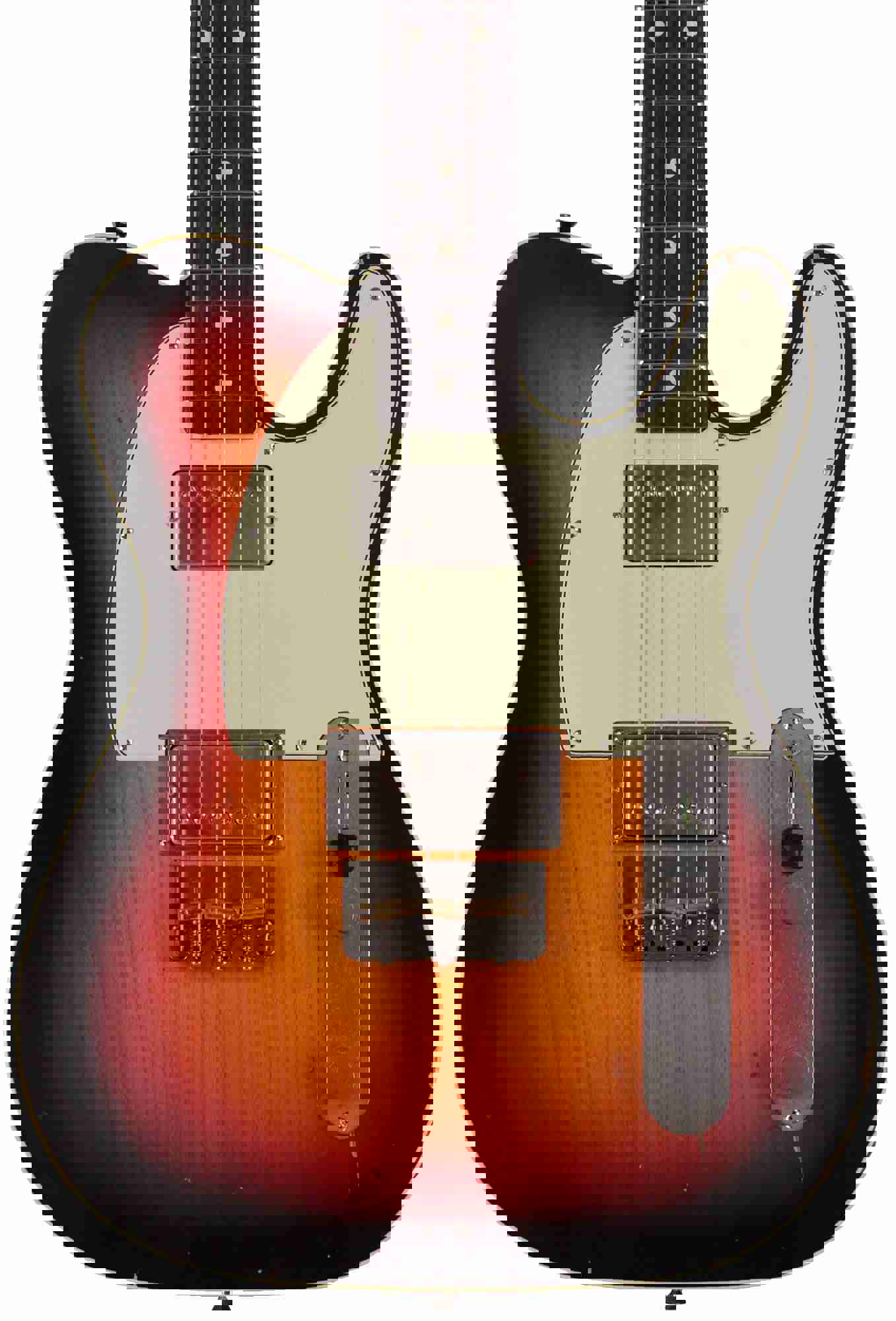 Nash T-2HB Guitar, Double Bound, 3 Tone Sunburst, Light Aging