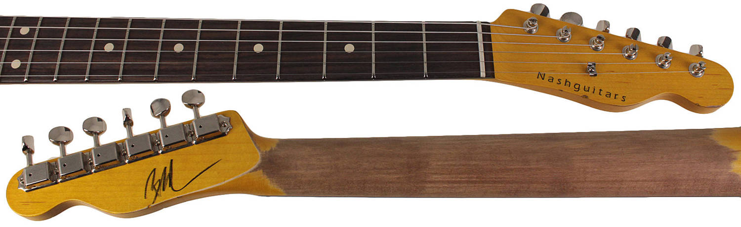 Nash T-2HB Guitar, Double Bound, 3 Tone Sunburst, Light Aging