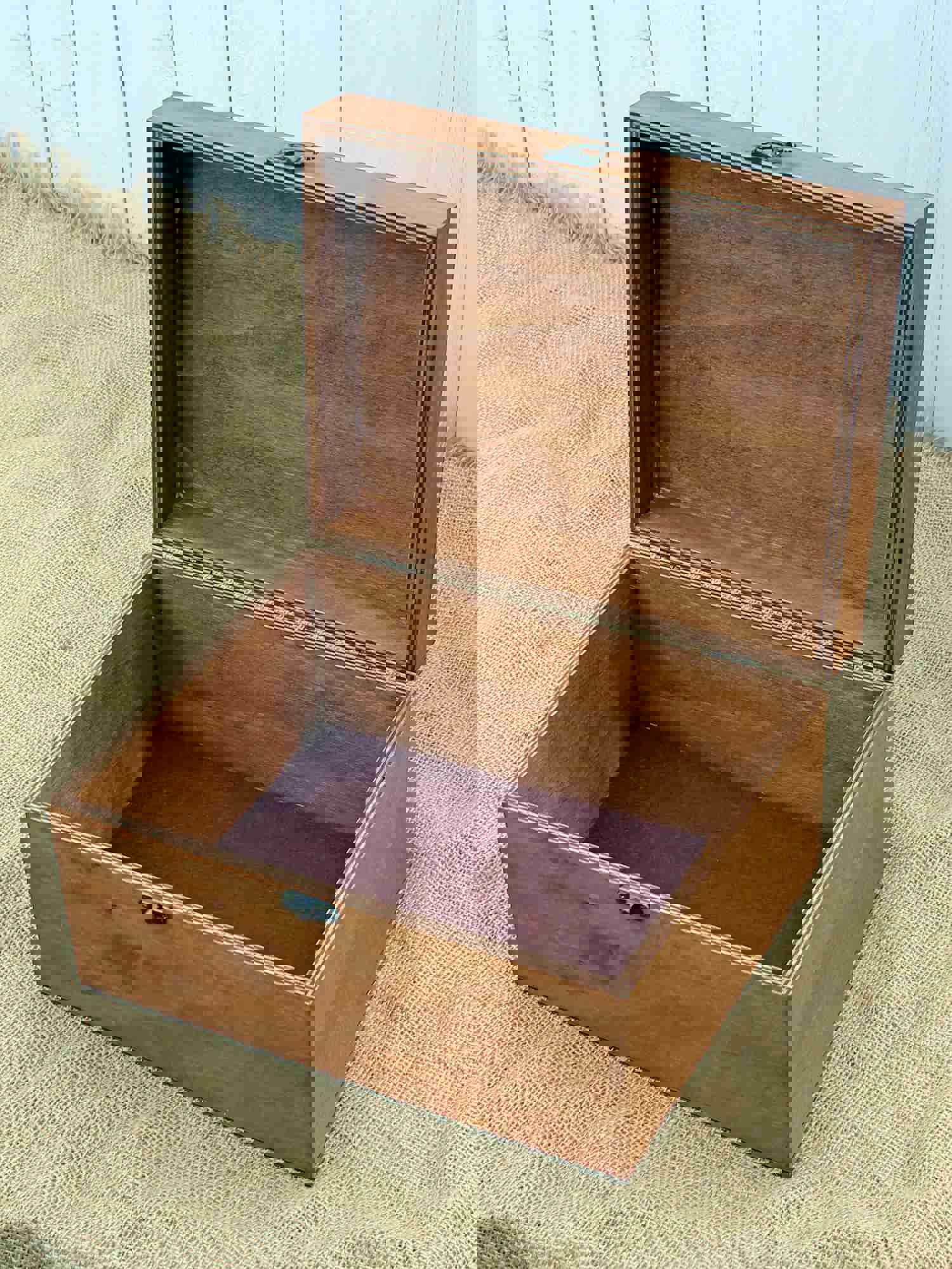 Personalized Wedding Keepsake Box with Interlocked Hearts and Names - Custom Anniversary Gift