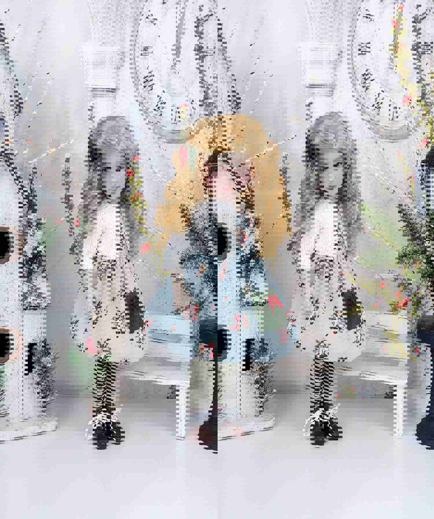 Winterland Bouquet - Dress with Sweater & Boots for Ruby Red Fashion Friends Doll