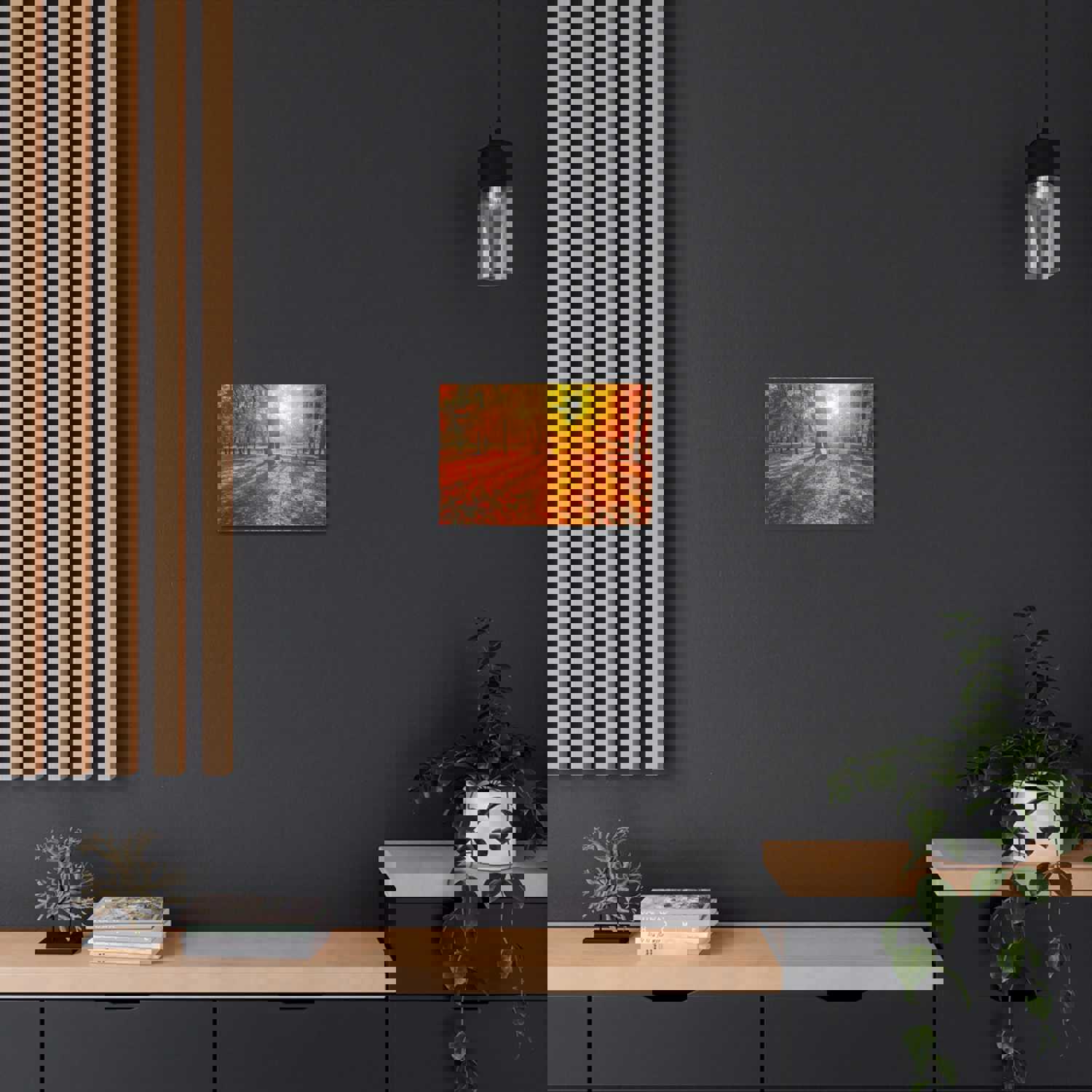 Sunrise Autumn Park Nature Wilderness Photography Canvas Wall Art for Home Decor