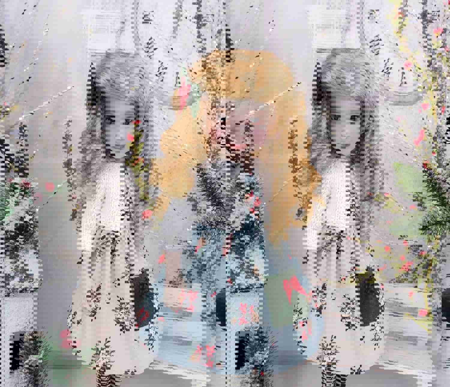 Winterland Bouquet - Dress with Sweater & Boots for Ruby Red Fashion Friends Doll