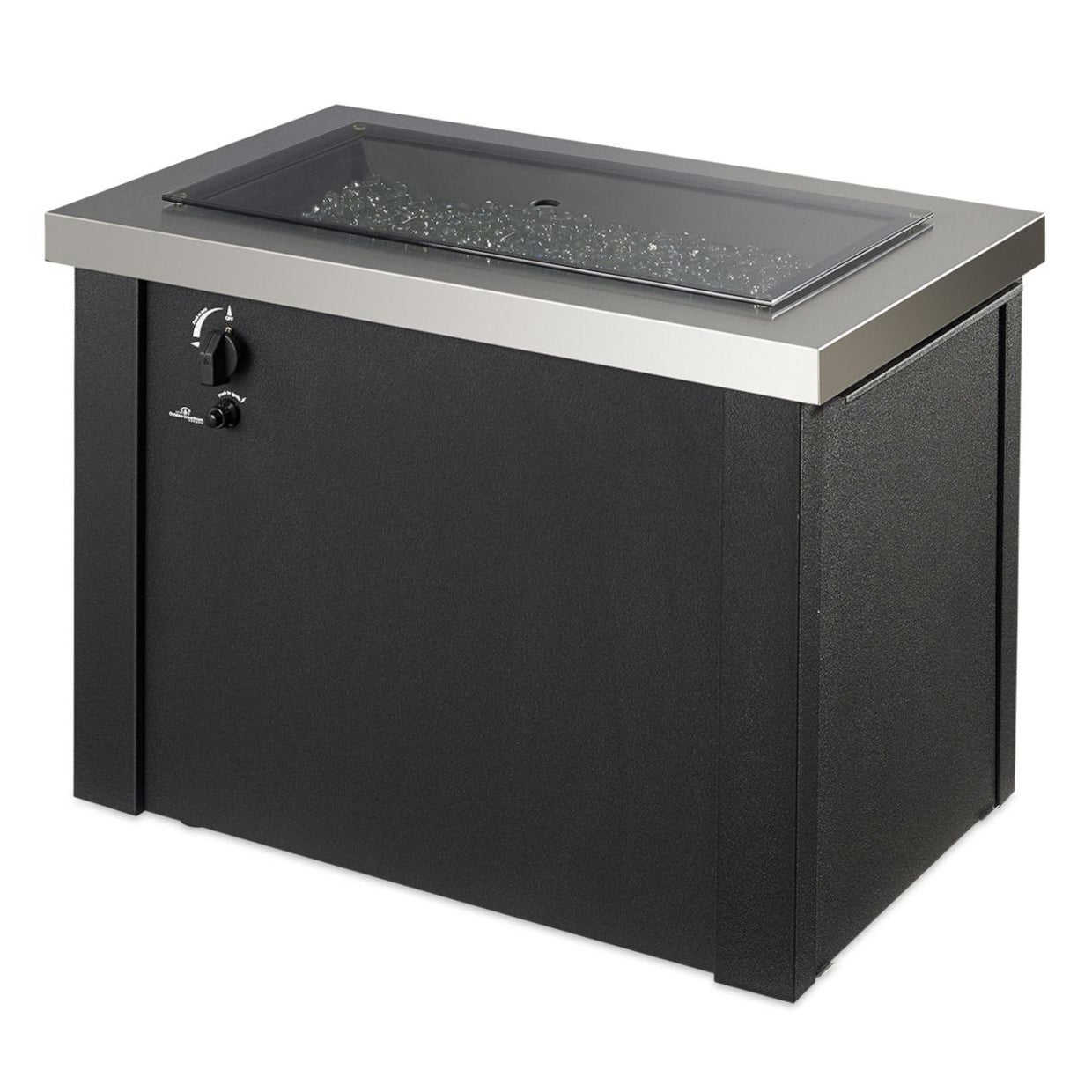 The Outdoor GreatRoom Company Stainless Steel Providence Rectangular Gas Fire Pit Table | PROV-1224-SS