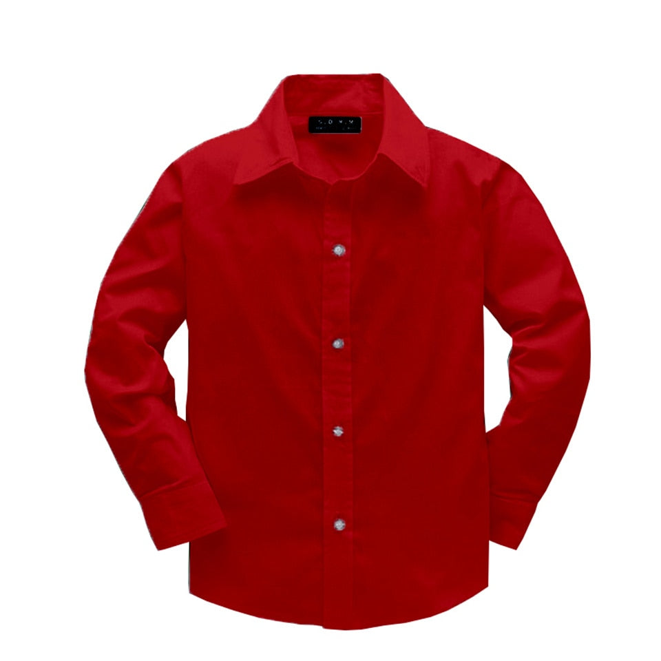 Spring & Autumn Pure Cotton Shirt for Boys - Casual Long Sleeve Baby Shirt
