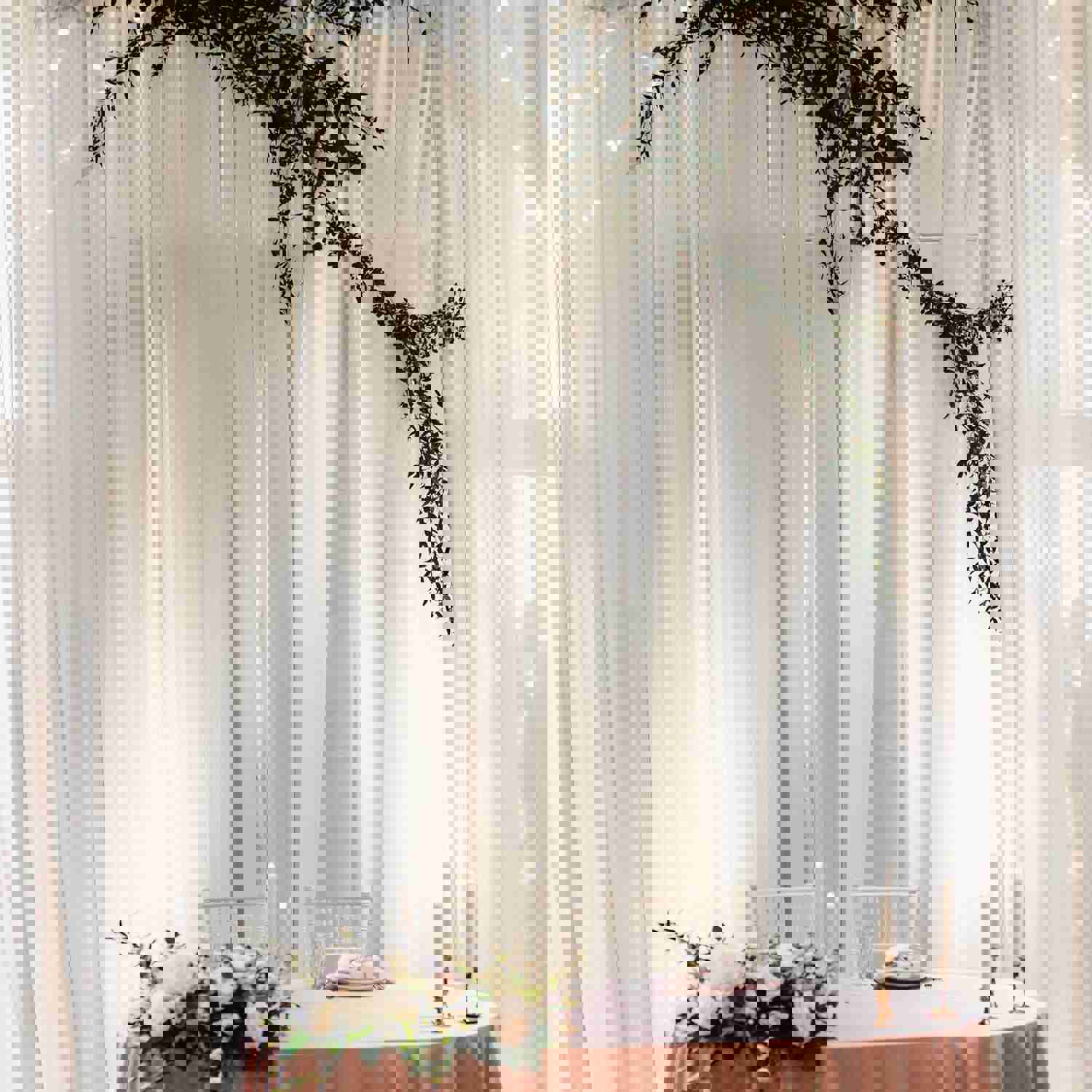 Sheer Fire Retardant Ceiling Drape Curtain Panels 10ftx20ft