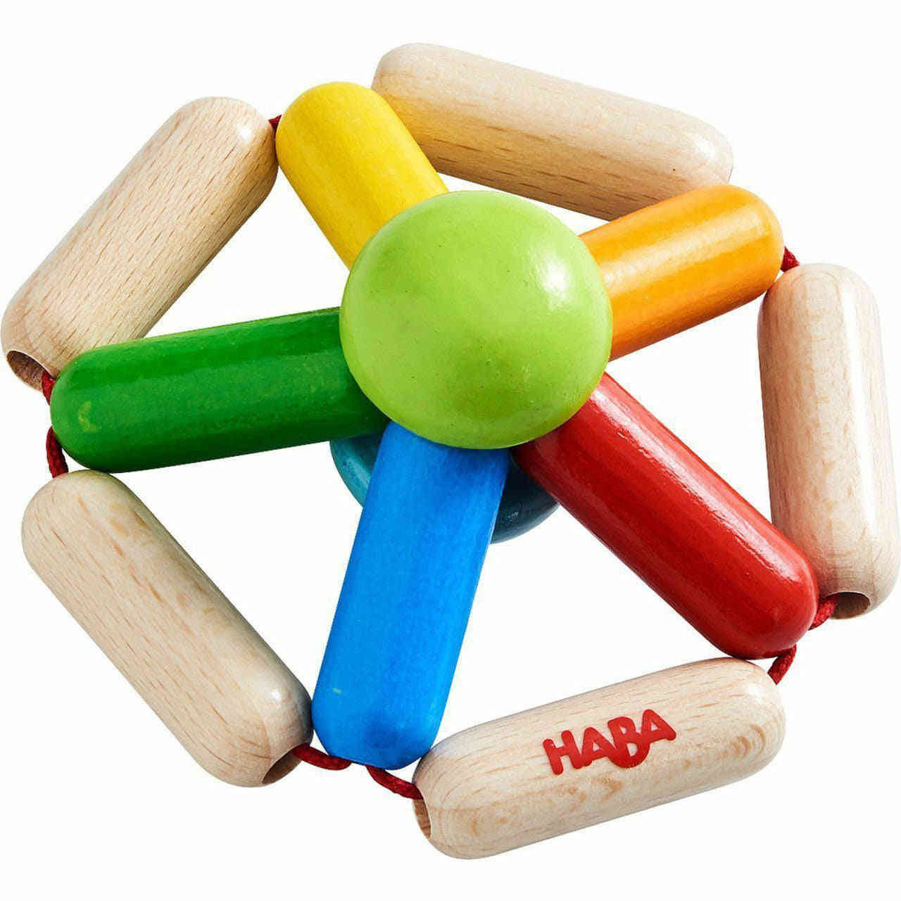 Haba Clutching Toy Color Carousel - Wooden Baby Rattle for Fine Motor Skills