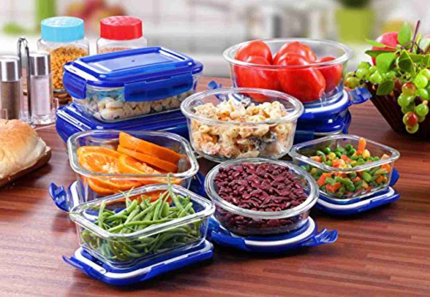 Utopia Kitchen Glass Food Storage Container Set - 18 Pieces (9 Containers & 9 Lids) - BPA Free
