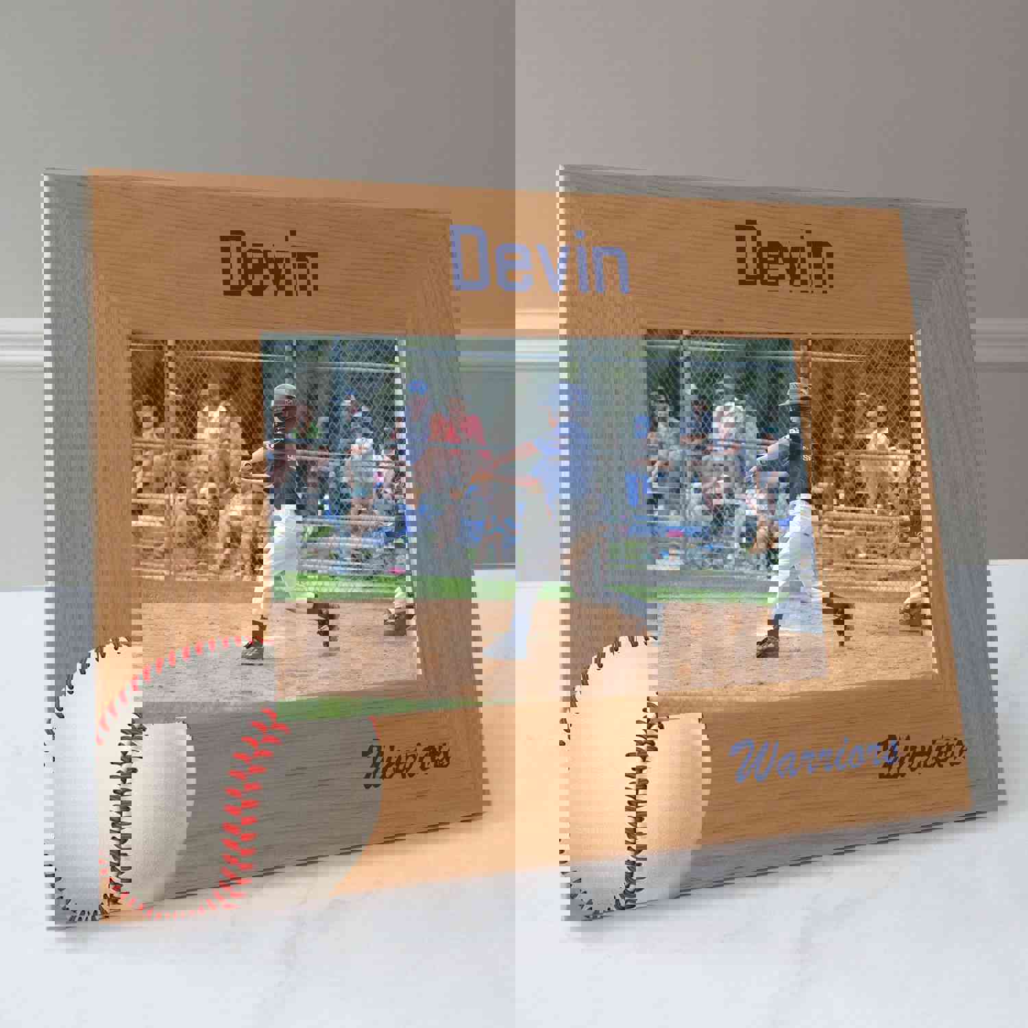 Personalized Baseball Picture Frame - Custom 4x6 Photo Frame with Printed Design