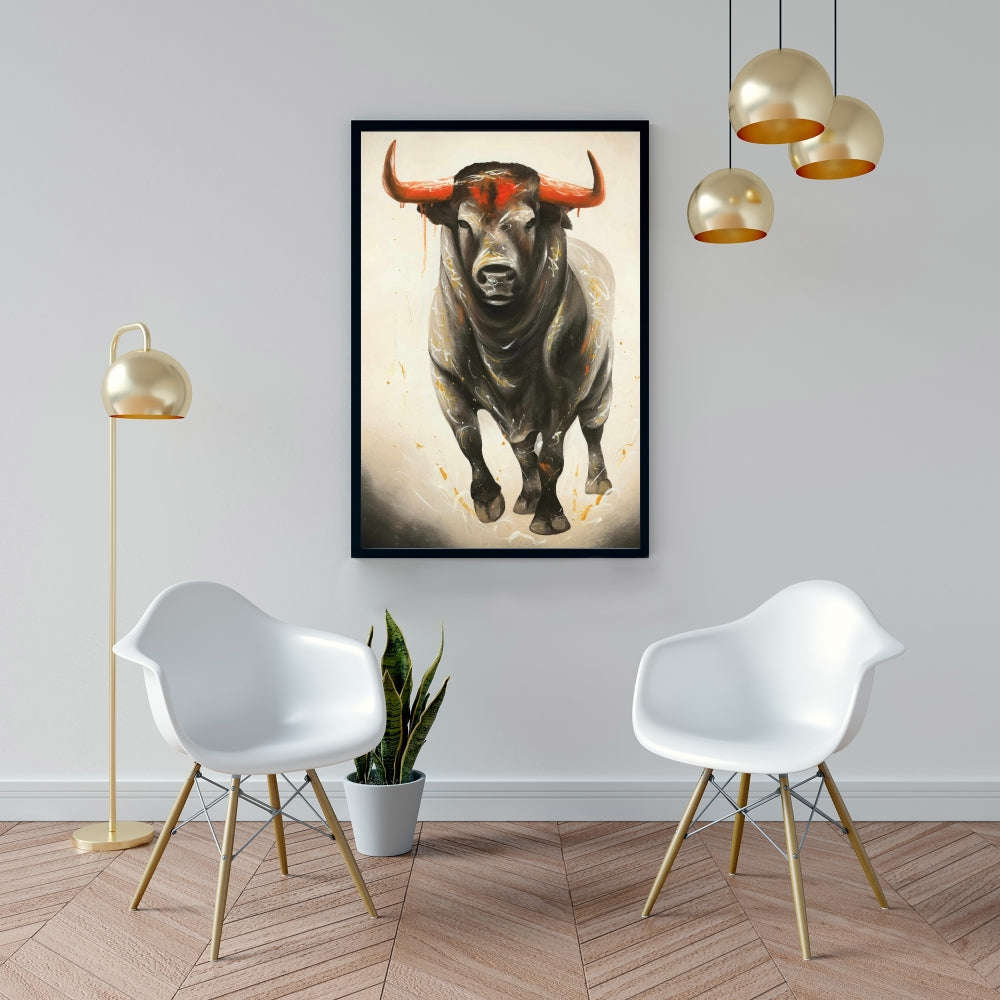 Fierce Bull - Fine Art Gallery Wrapped Canvas 24x36