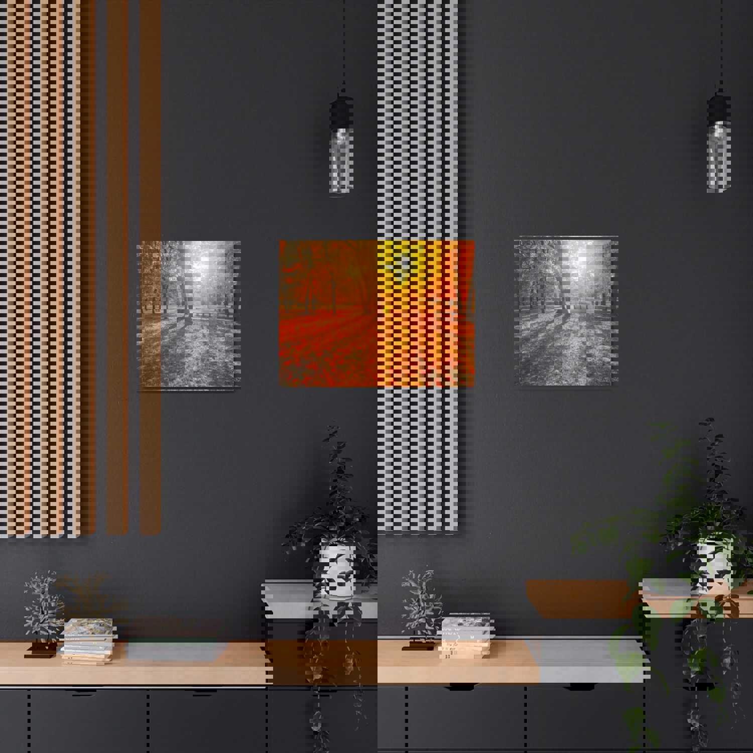 Sunrise Autumn Park Nature Wilderness Photography Canvas Wall Art for Home Decor