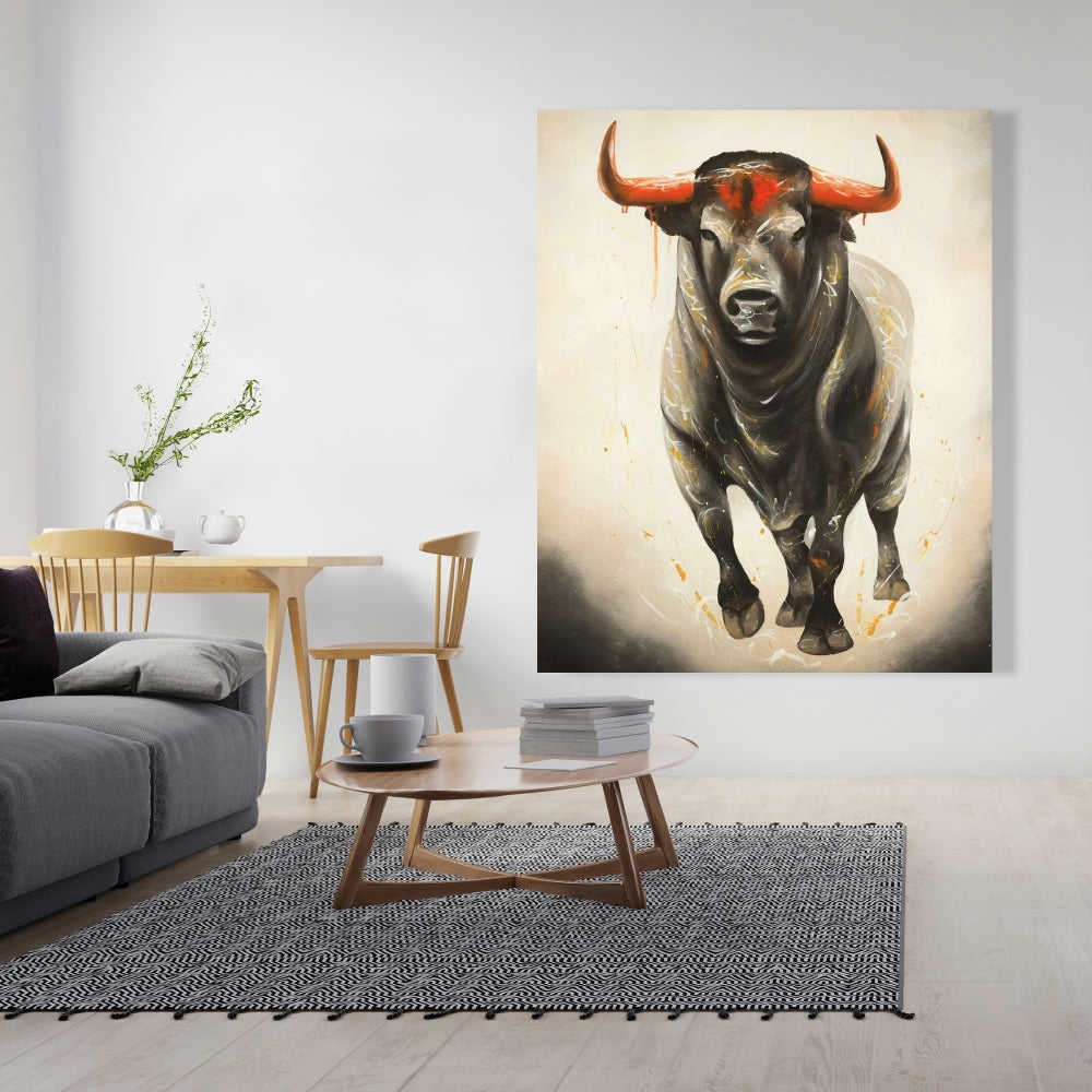 Fierce Bull - Fine Art Gallery Wrapped Canvas 24x36