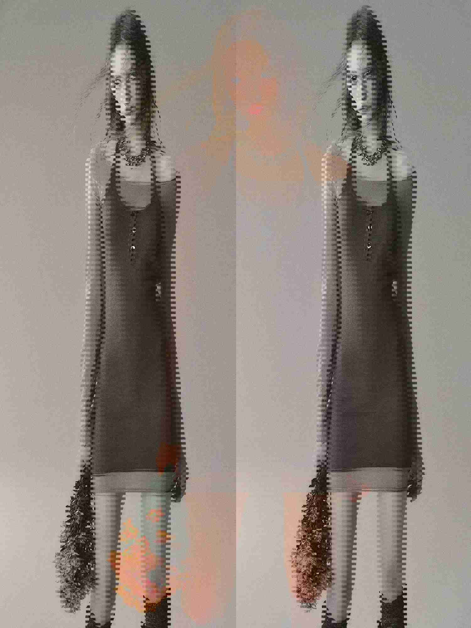 2-in-1 Neck Wool Knit Sweater