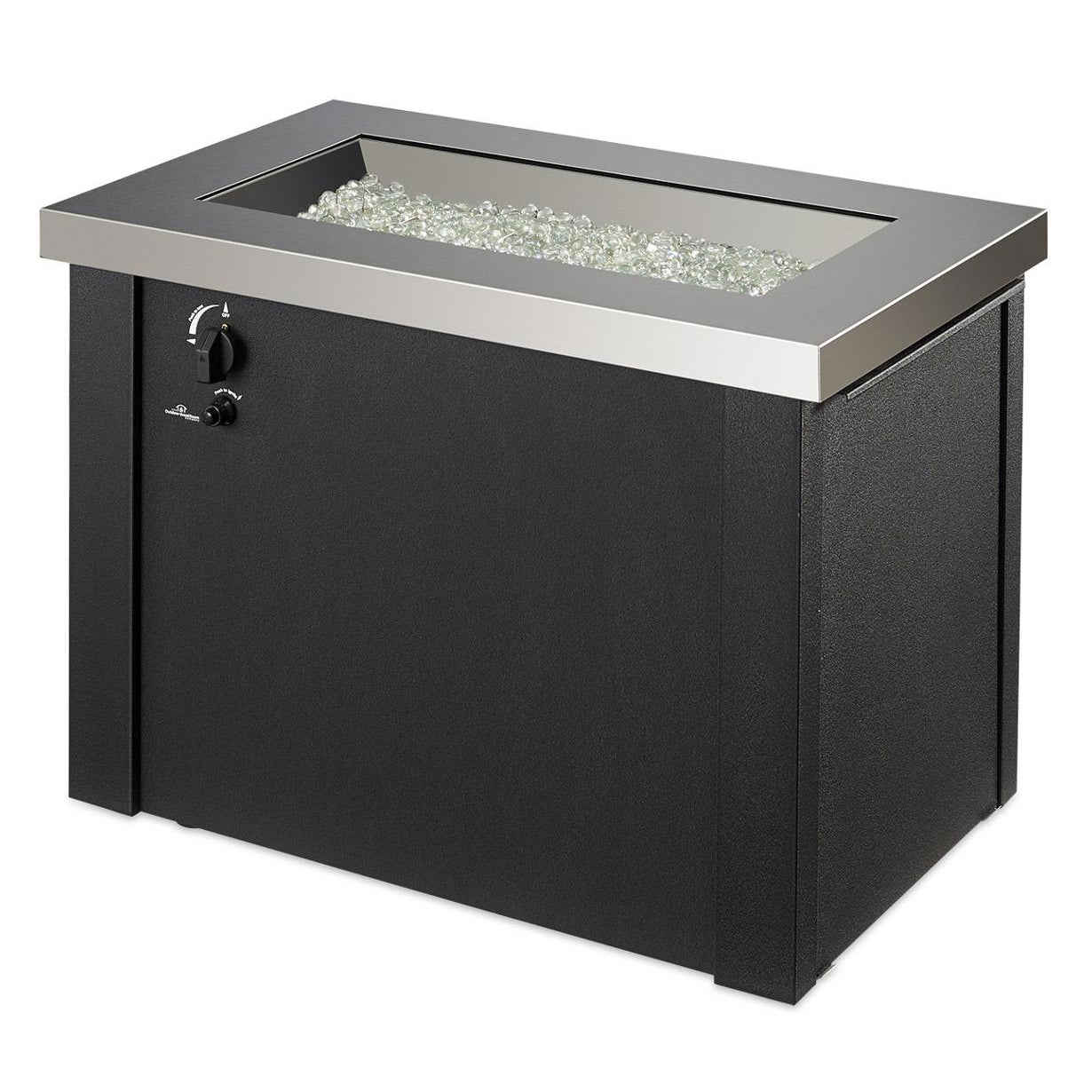 The Outdoor GreatRoom Company Stainless Steel Providence Rectangular Gas Fire Pit Table | PROV-1224-SS